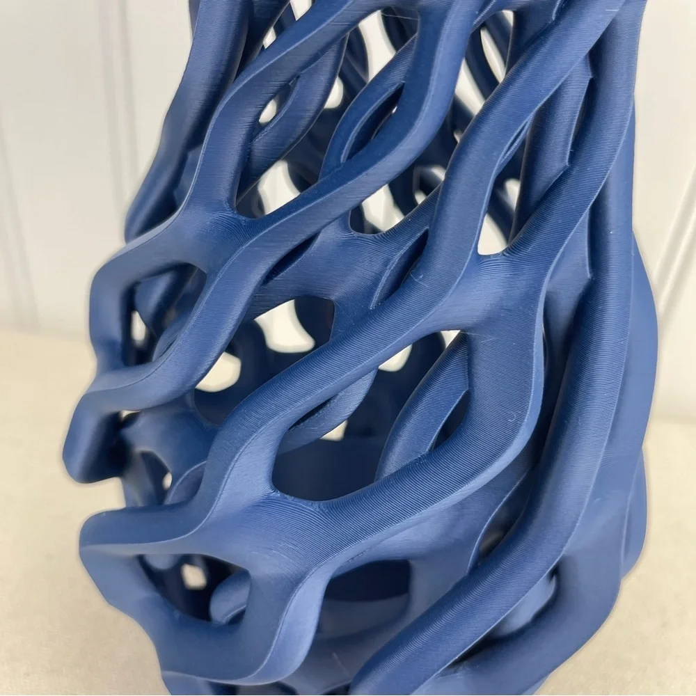Sculptural Vase, Chain Vase, Wavy Openwork Decorative Vase